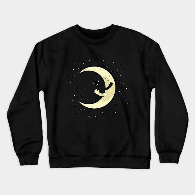 CRESCENT MOON HUG at night Crewneck Sweatshirt by Midoart